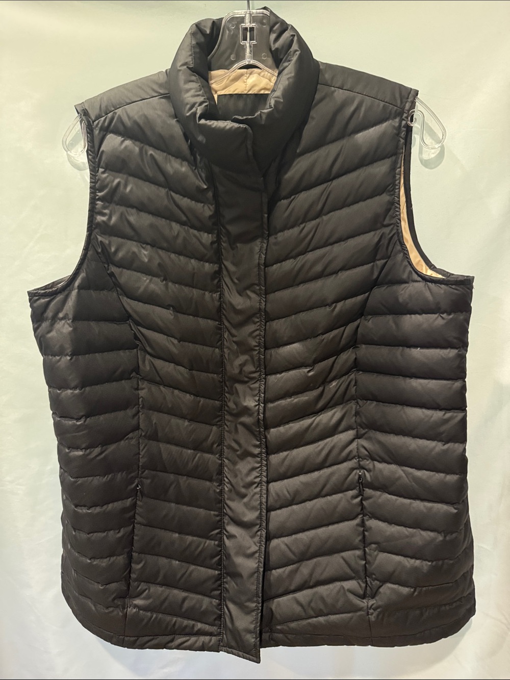 Talbots Black Quilted Packable Puffer Vest